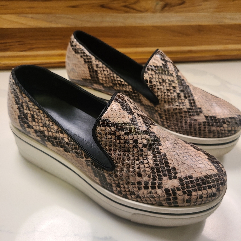 Stella McCartney Binx Python Slip-On Platform Shoes Size 36